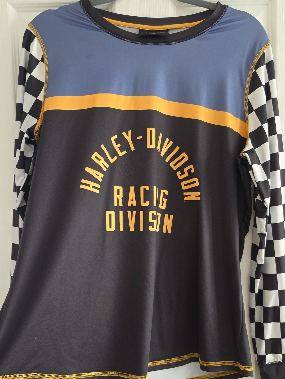 Harley-Davidson Black, Yellow & Blue Racing Long Sleeve Top